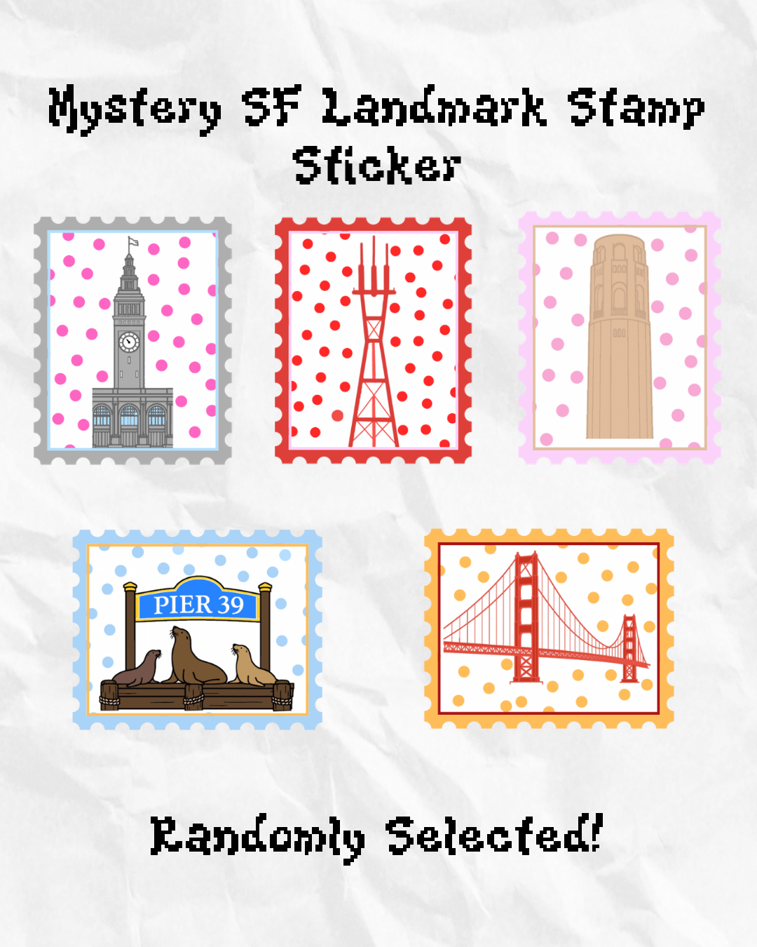 Mystery SF Landmark Stamp Sticker