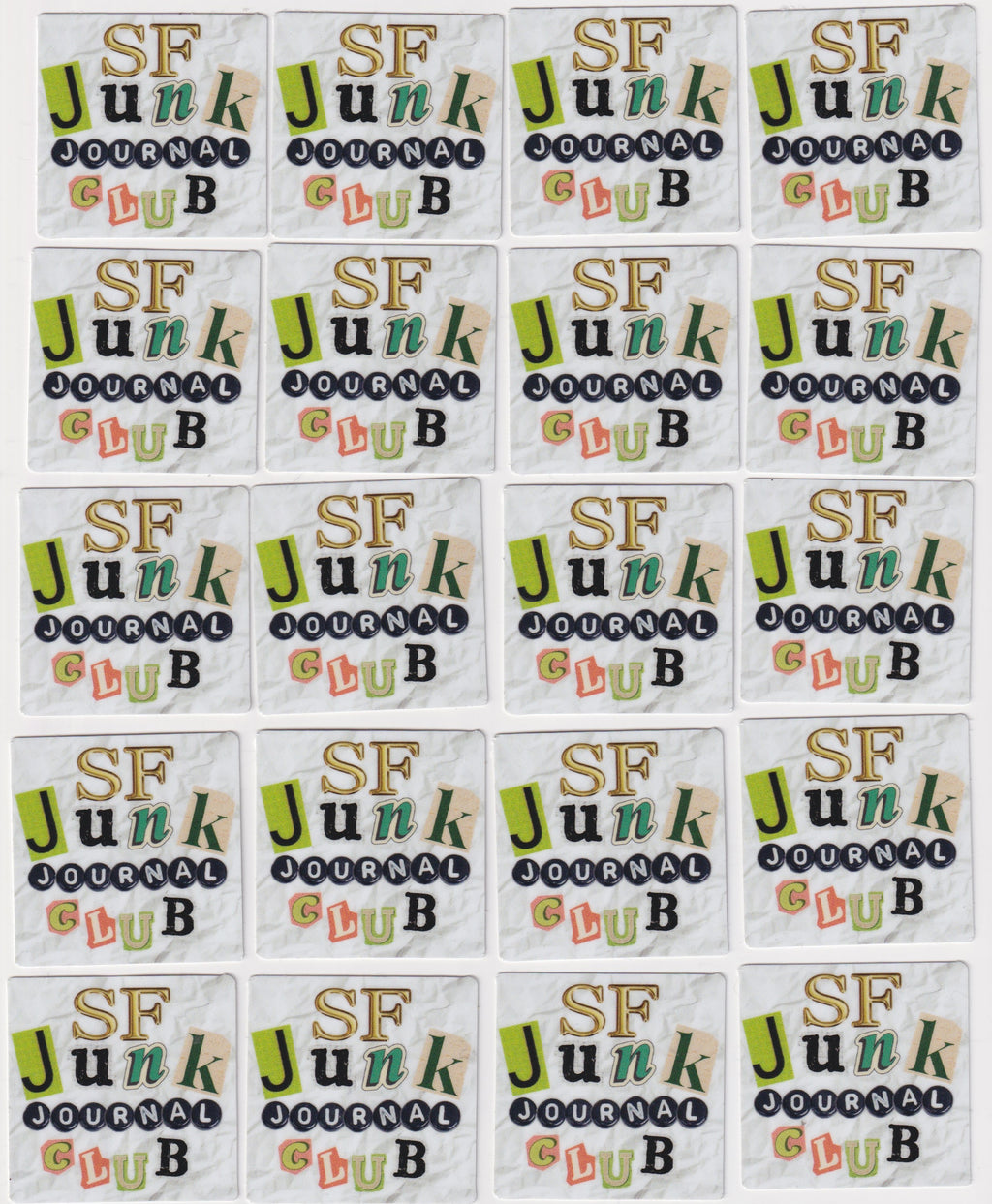 SF Junk Journal Club Square Logo Sticker