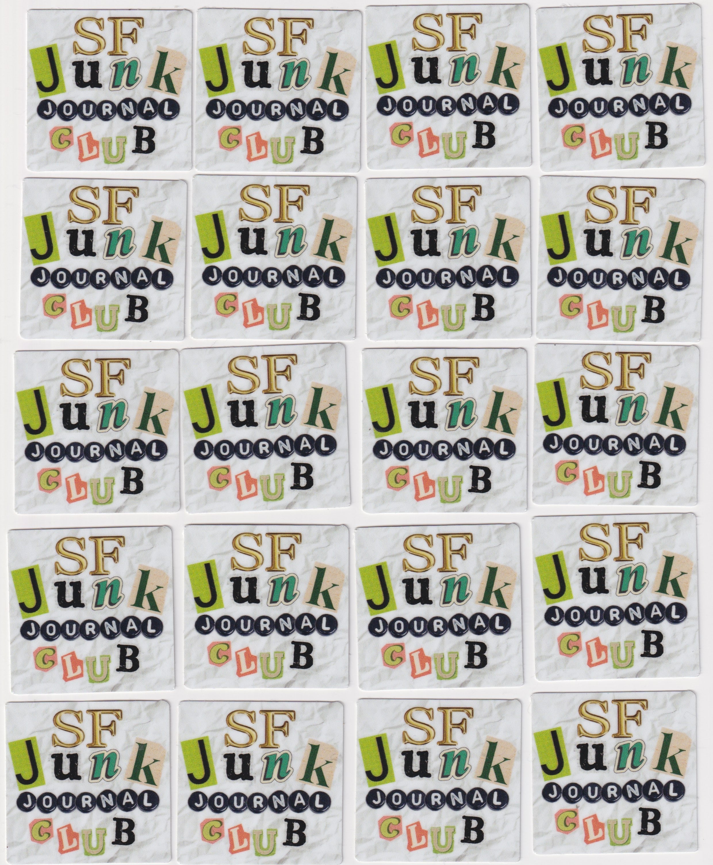 SF Junk Journal Club Square Logo Sticker