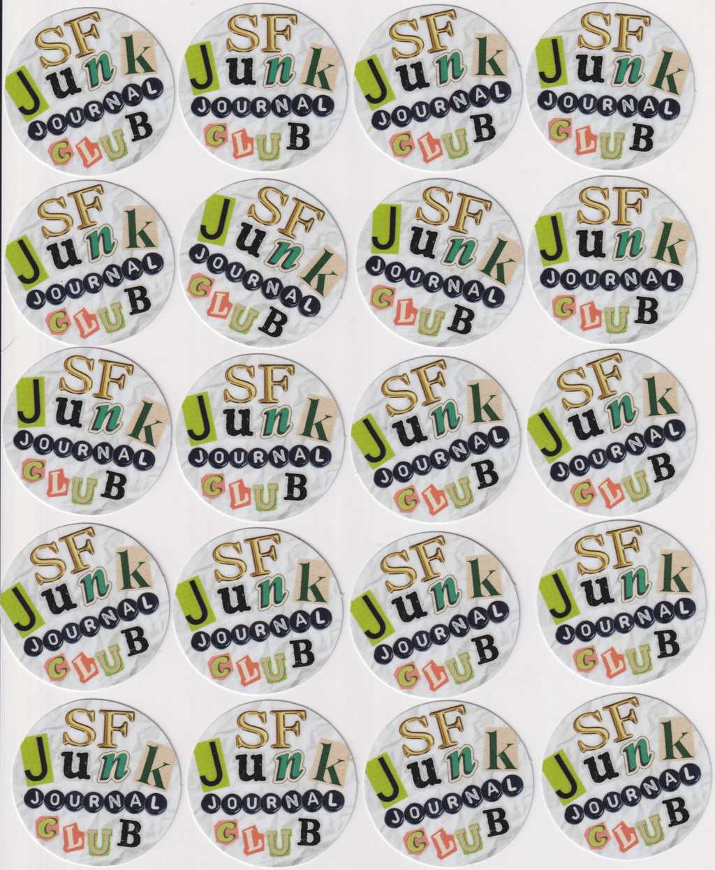 SF Junk Journal Club Circle Logo Sticker
