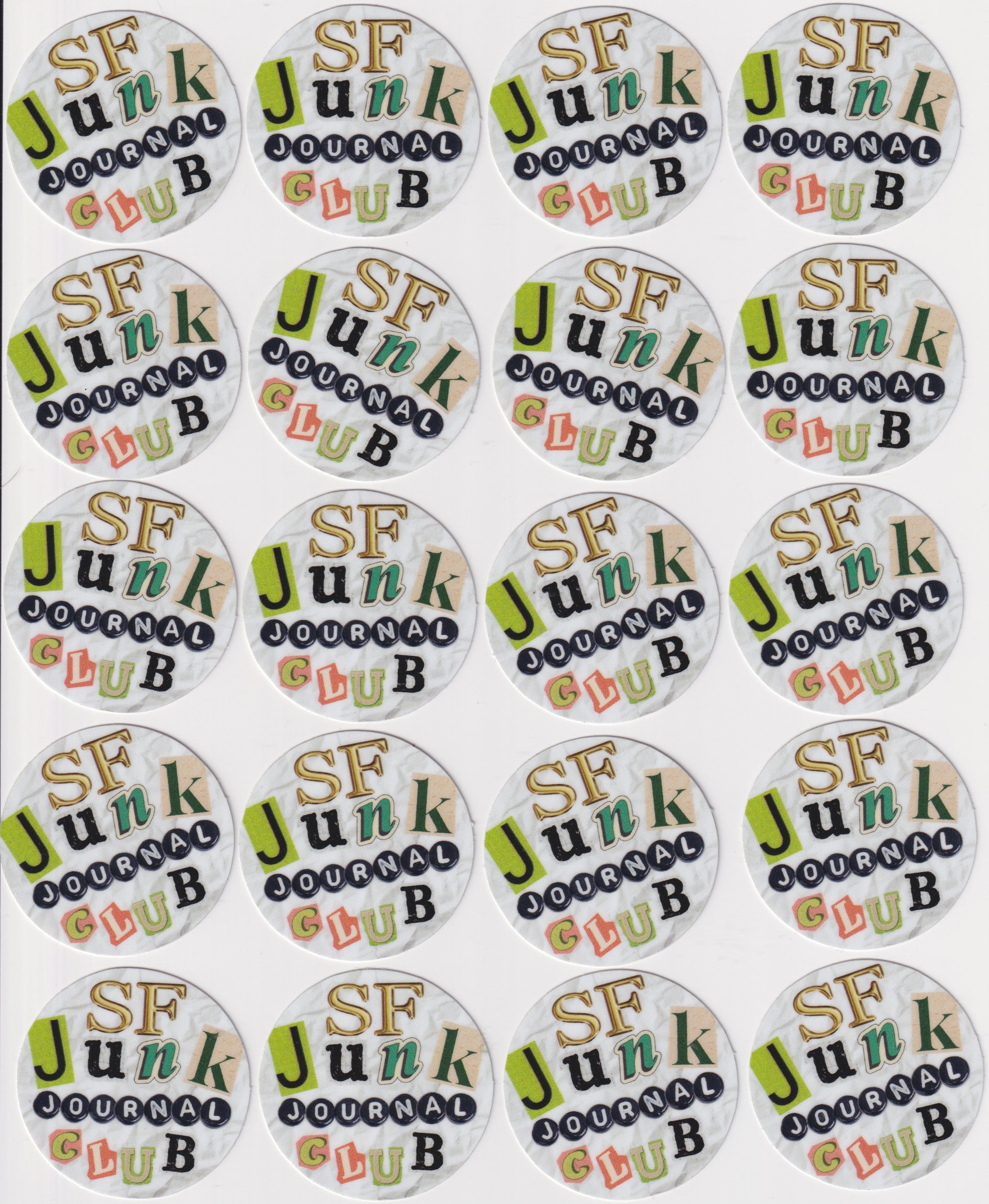 SF Junk Journal Club Circle Logo Sticker